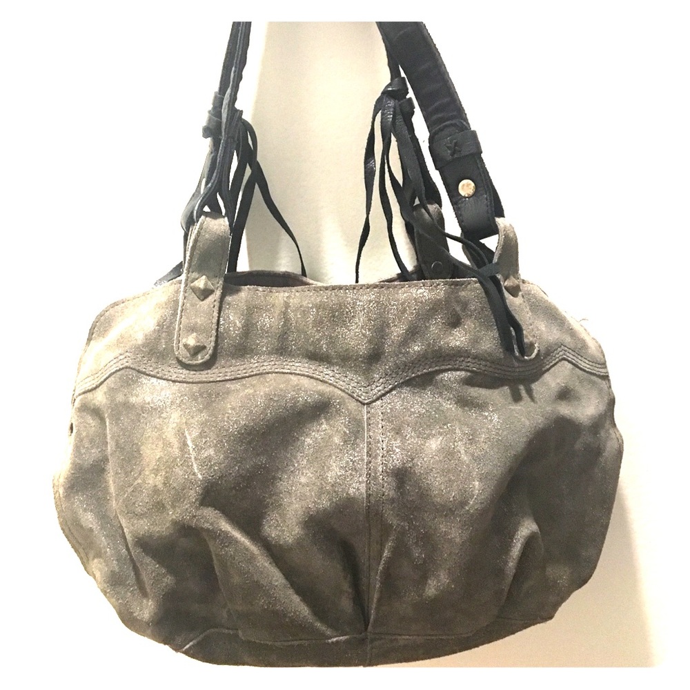 Lucky suede grey sparkle hobo
